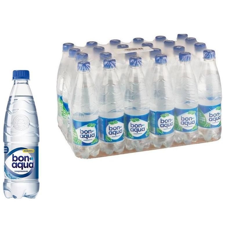 Вода питьевая Bon Aqua газированная и негазированная 0,5л пластик 